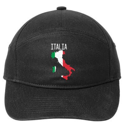 Italia Flag Italian Map Souvenir Italiano Family 7-Panel Snapback Hat