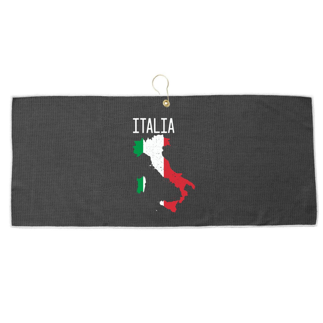 Italia Flag Italian Map Souvenir Italiano Family Large Microfiber Waffle Golf Towel