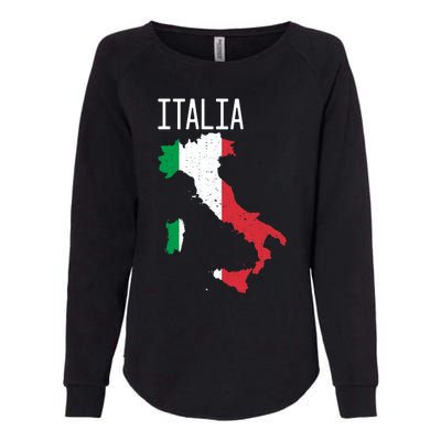 Italia Flag Italian Map Souvenir Italiano Family Womens California Wash Sweatshirt