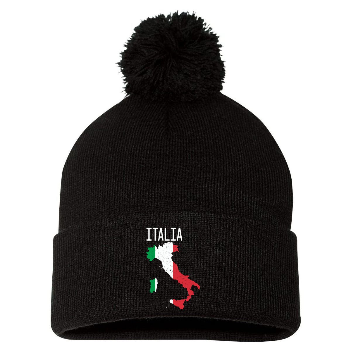 Italia Flag Italian Map Souvenir Italiano Family Pom Pom 12in Knit Beanie