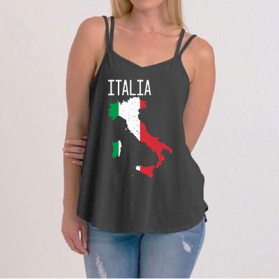 Italia Flag Italian Map Souvenir Italiano Family Women's Strappy Tank