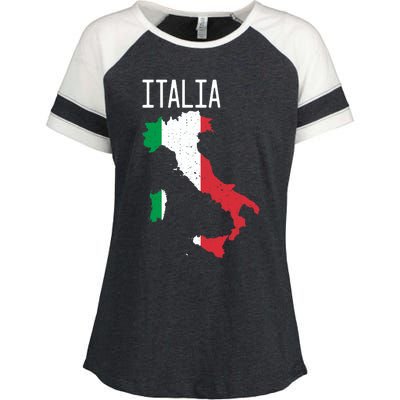 Italia Flag Italian Map Souvenir Italiano Family Enza Ladies Jersey Colorblock Tee