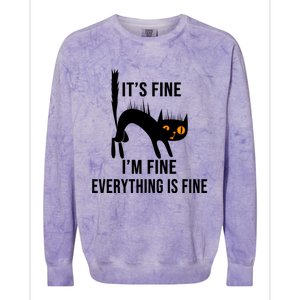 ItS Fine IM Fine Everything Is Fine Funny Cat Gift Colorblast Crewneck Sweatshirt