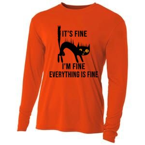 ItS Fine IM Fine Everything Is Fine Funny Cat Gift Cooling Performance Long Sleeve Crew