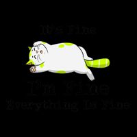 ItS Fine IM Fine Everything Is Fine Funny Lazy Cat Gift Drawstring Bag