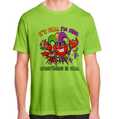 It's Fine I'm Fine Everything Is Fine Mardi Gras Flower De Luce Adult ChromaSoft Performance T-Shirt