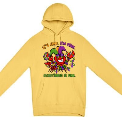 It's Fine I'm Fine Everything Is Fine Mardi Gras Flower De Luce Premium Pullover Hoodie