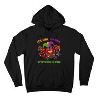 It's Fine I'm Fine Everything Is Fine Mardi Gras Flower De Luce Hoodie