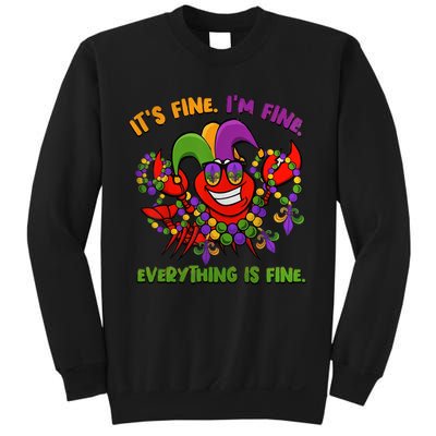 It's Fine I'm Fine Everything Is Fine Mardi Gras Flower De Luce Sweatshirt