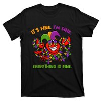 It's Fine I'm Fine Everything Is Fine Mardi Gras Flower De Luce T-Shirt