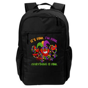 It's Fine I'm Fine Everything Is Fine Mardi Gras Flower De Luce Daily Commute Backpack