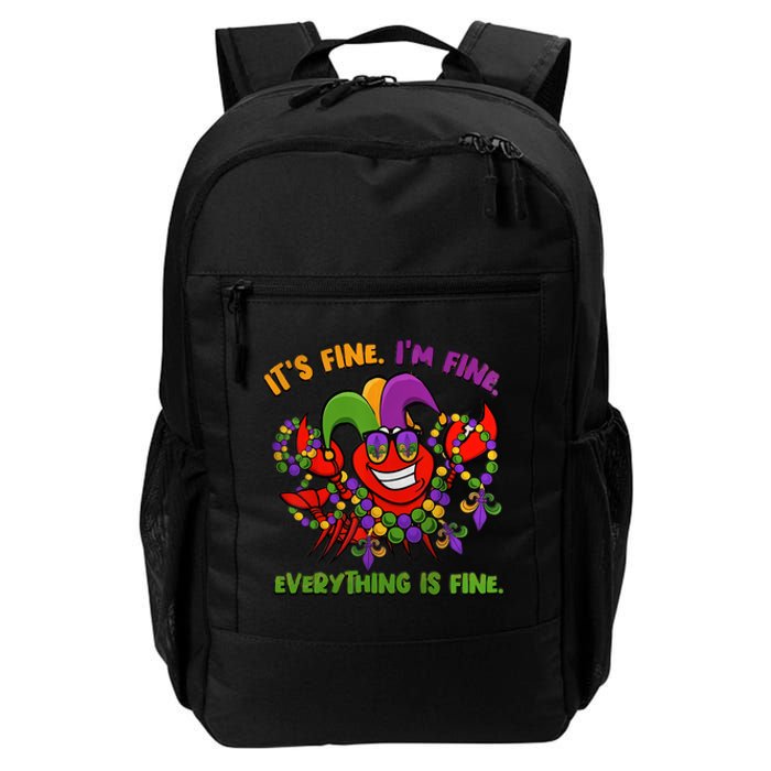 It's Fine I'm Fine Everything Is Fine Mardi Gras Flower De Luce Daily Commute Backpack