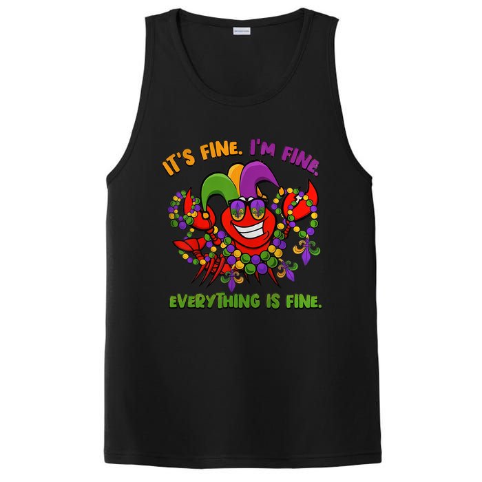 It's Fine I'm Fine Everything Is Fine Mardi Gras Flower De Luce PosiCharge Competitor Tank