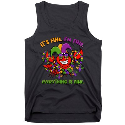 It's Fine I'm Fine Everything Is Fine Mardi Gras Flower De Luce Tank Top