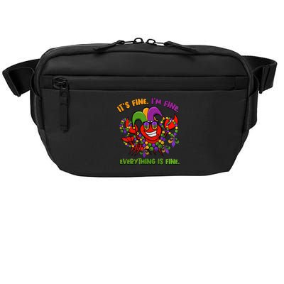 It's Fine I'm Fine Everything Is Fine Mardi Gras Flower De Luce Crossbody Pack