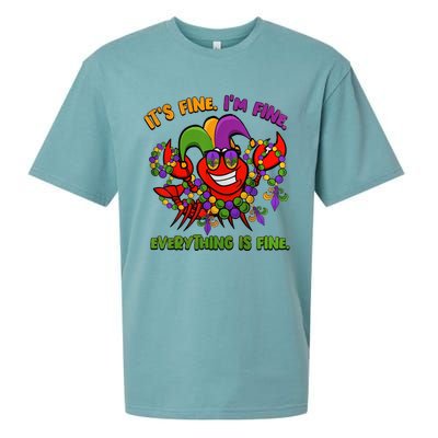 It's Fine I'm Fine Everything Is Fine Mardi Gras Flower De Luce Sueded Cloud Jersey T-Shirt