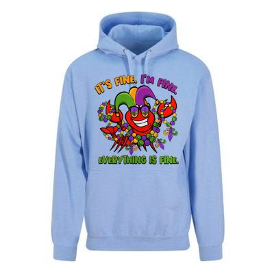 It's Fine I'm Fine Everything Is Fine Mardi Gras Flower De Luce Unisex Surf Hoodie