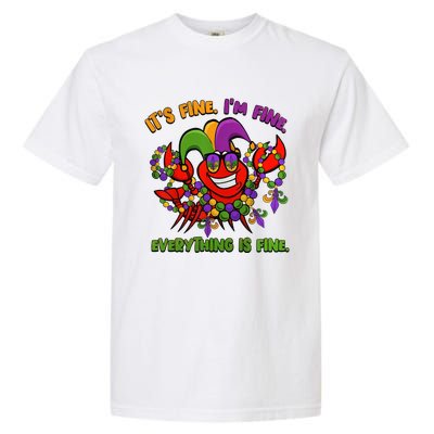 It's Fine I'm Fine Everything Is Fine Mardi Gras Flower De Luce Garment-Dyed Heavyweight T-Shirt