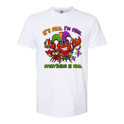 It's Fine I'm Fine Everything Is Fine Mardi Gras Flower De Luce Softstyle CVC T-Shirt