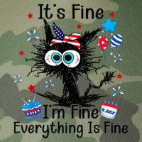 ItS Fine IM Fine Everything Is Fine Black Cat 4th Of July Gift Legacy Tie Dye Trucker Hat
