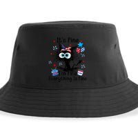 ItS Fine IM Fine Everything Is Fine Black Cat 4th Of July Gift Sustainable Bucket Hat