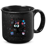 ItS Fine IM Fine Everything Is Fine Black Cat 4th Of July Gift 15oz Campfire Ceramic Mug