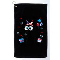ItS Fine IM Fine Everything Is Fine Black Cat 4th Of July Gift Golf Towel