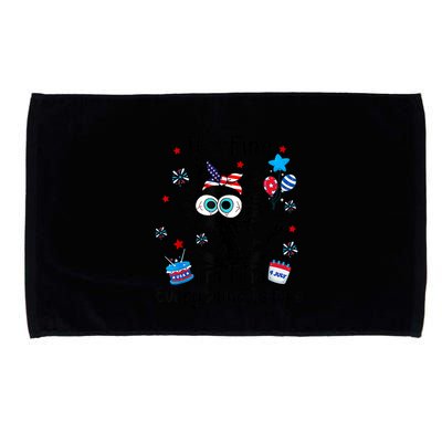 ItS Fine IM Fine Everything Is Fine Black Cat 4th Of July Gift Microfiber Hand Towel