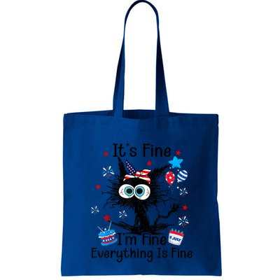 ItS Fine IM Fine Everything Is Fine Black Cat 4th Of July Gift Bag