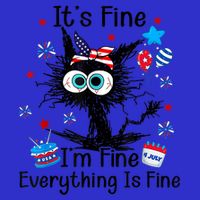 ItS Fine IM Fine Everything Is Fine Black Cat 4th Of July Gift Visor