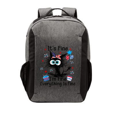 ItS Fine IM Fine Everything Is Fine Black Cat 4th Of July Gift Vector Backpack