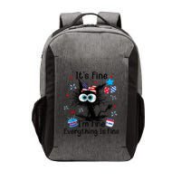 ItS Fine IM Fine Everything Is Fine Black Cat 4th Of July Gift Vector Backpack