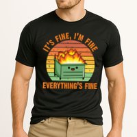 It's Fine I'm Fine Everything's Fine Lil Dumpster Fire Cool Gift Cooling Performance Crew T-Shirt