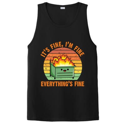 It's Fine I'm Fine Everything's Fine Lil Dumpster Fire Cool Gift PosiCharge Competitor Tank