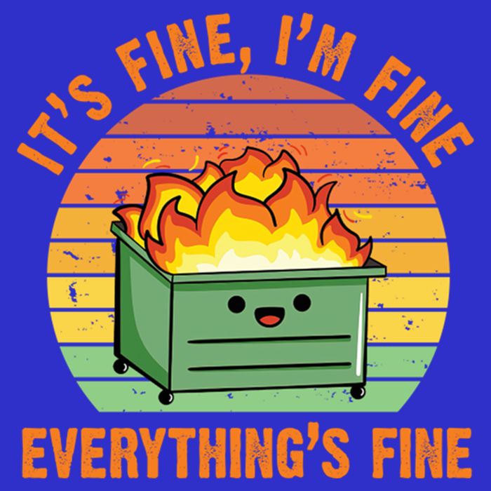 It's Fine I'm Fine Everything's Fine Lil Dumpster Fire Cool Gift V-Neck T-Shirt