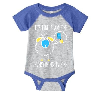 It's Fine I Am Fine Everything Is Fine Funny Sheep Butcher Gift Infant Baby Jersey Bodysuit