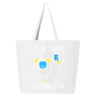 It's Fine I Am Fine Everything Is Fine Funny Sheep Butcher Gift 25L Jumbo Tote