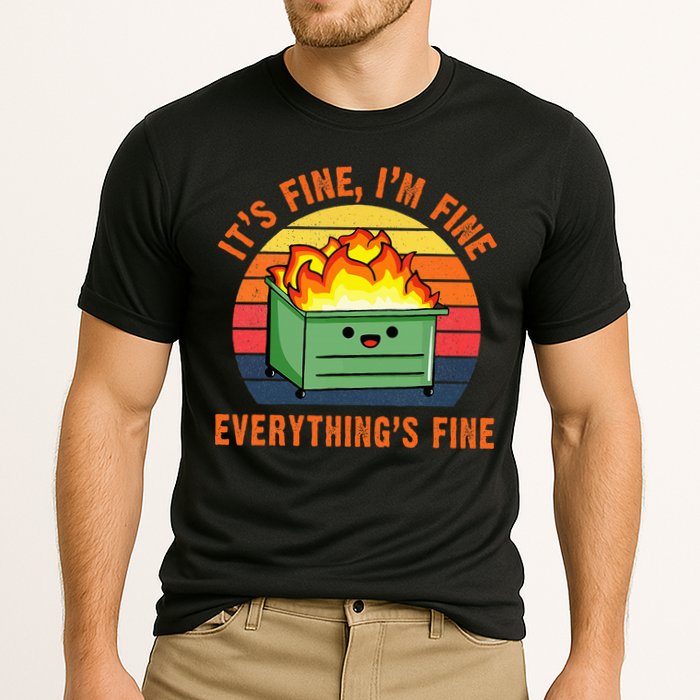 ItS Fine IM FineEverythingS Fine Lil Dumpster Fire Cool Cooling Performance Crew T-Shirt