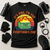 ItS Fine IM FineEverythingS Fine Lil Dumpster Fire Cool Cooling Performance Crew T-Shirt