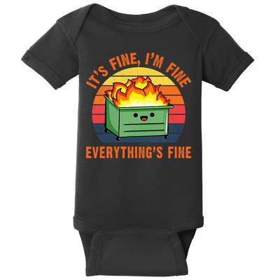 ItS Fine IM FineEverythingS Fine Lil Dumpster Fire Cool Baby Bodysuit