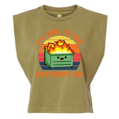 ItS Fine IM FineEverythingS Fine Lil Dumpster Fire Cool Garment-Dyed Women's Muscle Tee