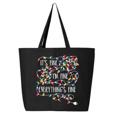 ItS Fine IM Fine Everything Is Fine Christmas Lights 25L Jumbo Tote