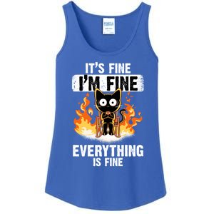 ItS Fine IM Fine Everything Is Fine Black Cat Funny Cat Cool Gift Ladies Essential Tank