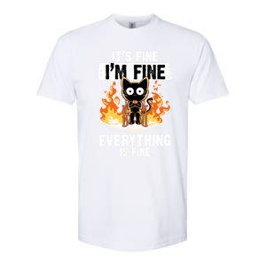 ItS Fine IM Fine Everything Is Fine Black Cat Funny Cat Cool Gift Softstyle CVC T-Shirt