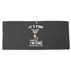 ItS Fine IM Fine Everything Is Fine Funny Cat Meaningful Gift Large Microfiber Waffle Golf Towel