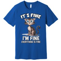 ItS Fine IM Fine Everything Is Fine Funny Cat Meaningful Gift Premium T-Shirt