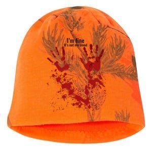 Im Fine Its Not My Blood Sarcastic Halloween Humor Kati - Camo Knit Beanie