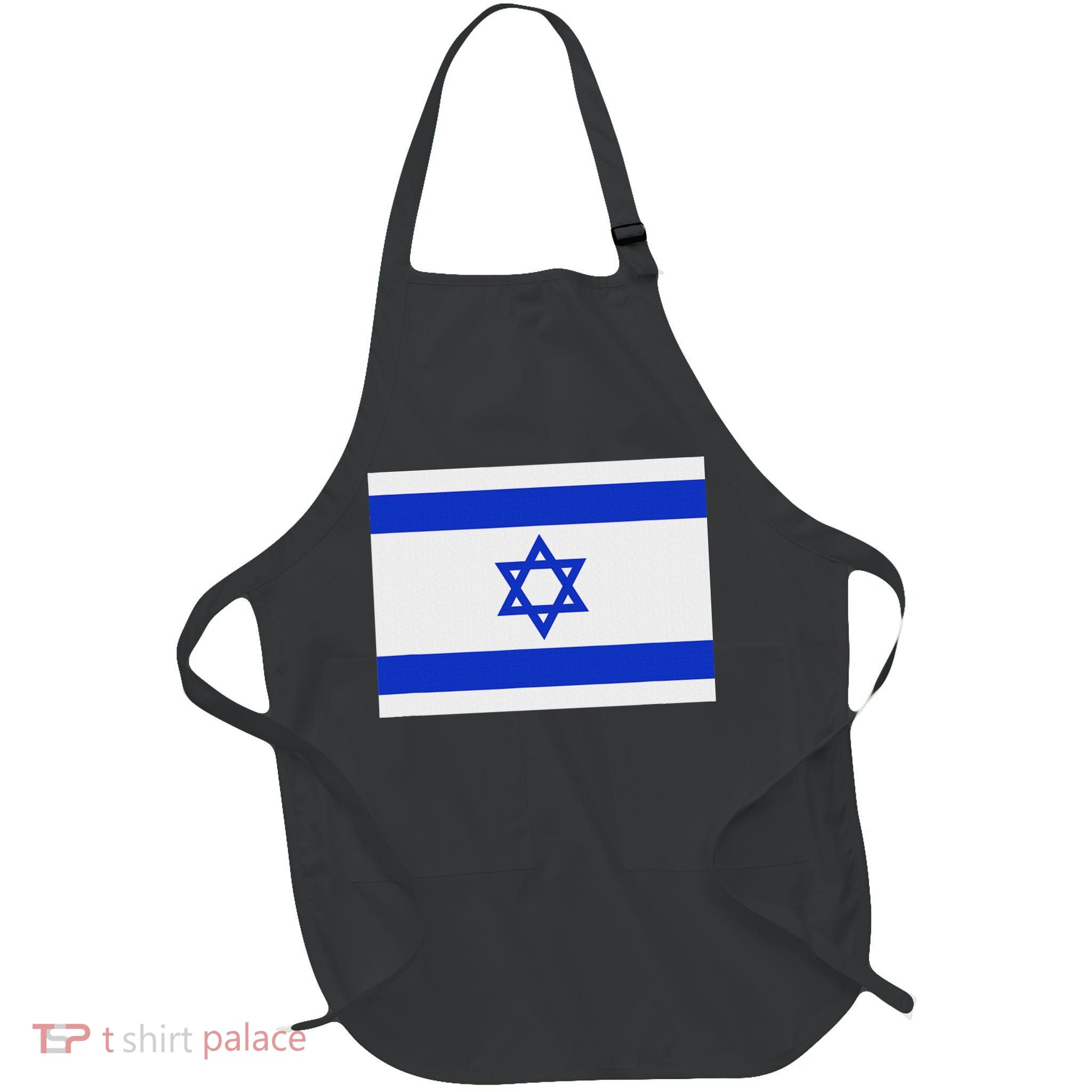Israeli Flag Israel Jewish Symbol Star Of David Pride Israel Full-Length Apron With Pockets