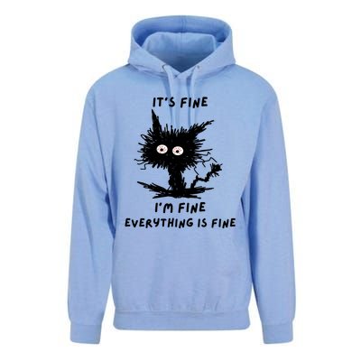 Its Fine IM Fine Funny Coffee Cute Sarcastic Black Cat Unisex Surf Hoodie