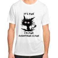 Its Fine IM Fine Funny Coffee Cute Sarcastic Black Cat Adult ChromaSoft Performance T-Shirt